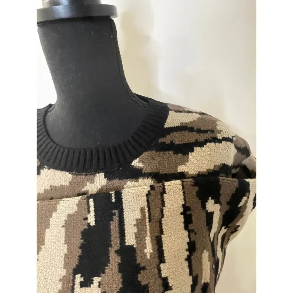 women's Philosophy 2X camouflage knit sweater long sleeves cozy casual relax